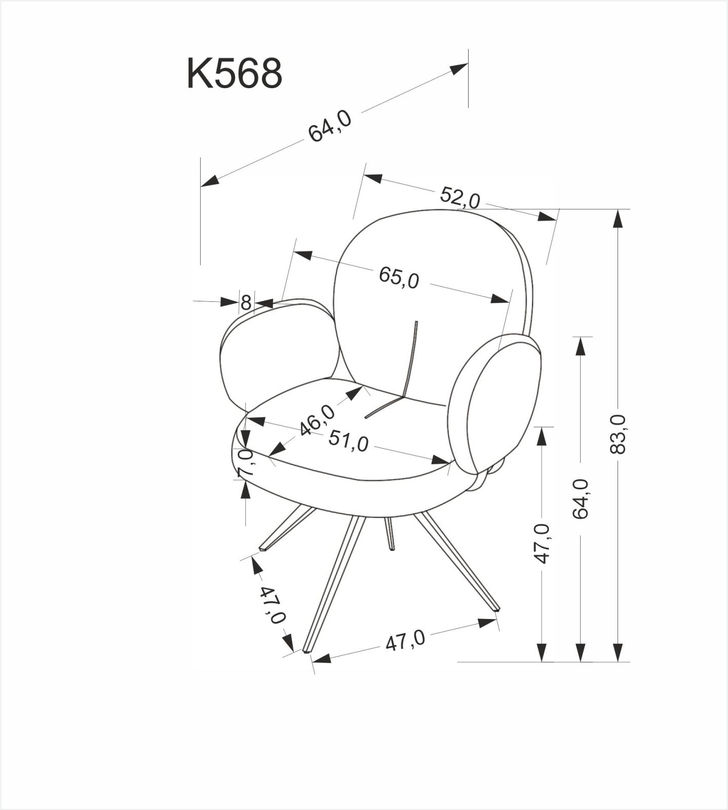 Jídelní židle K568 šedá