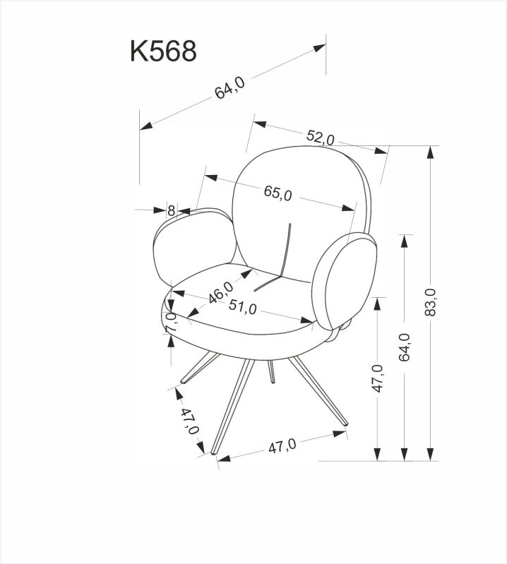 Jídelní židle K568 šedá