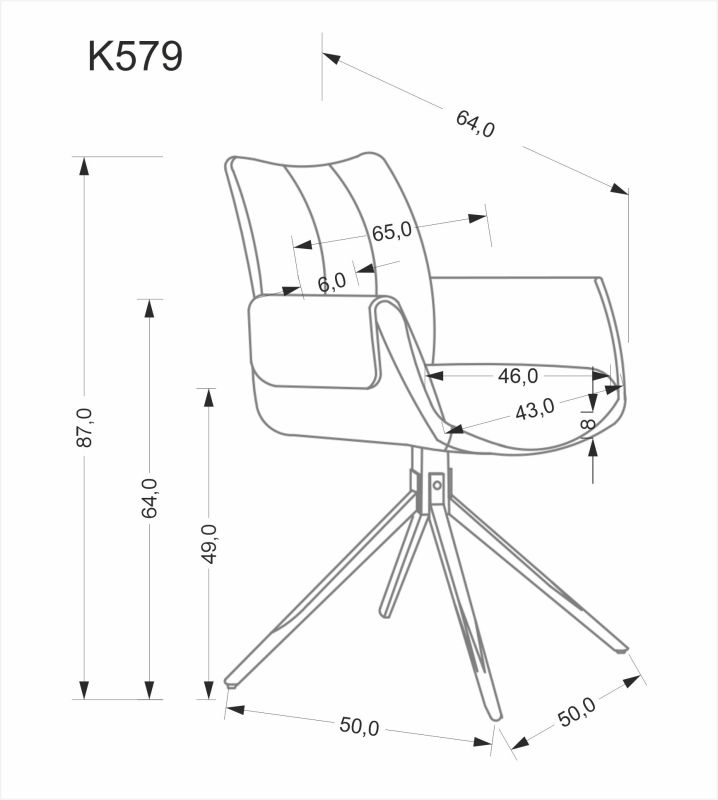 Jídelní židle K579 šedá