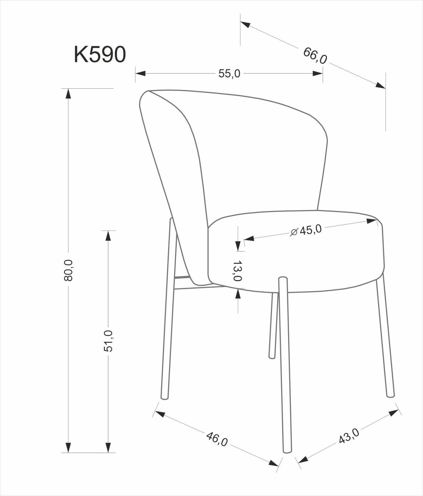 Jídelní židle K590 béžová