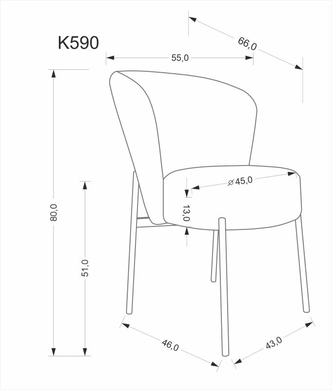 Jídelní židle K590 olivová