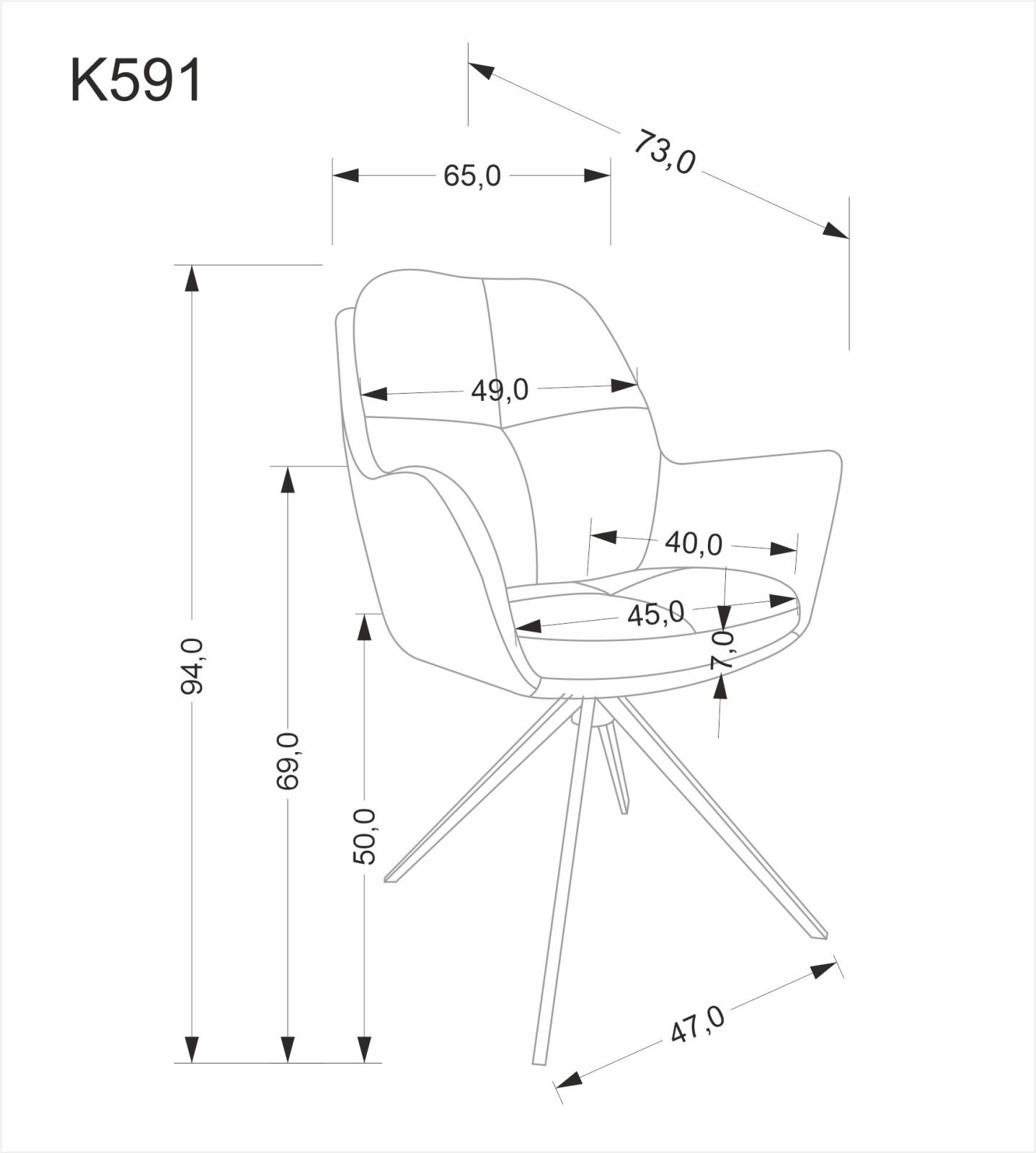 Jídelní židle K591 hnědá