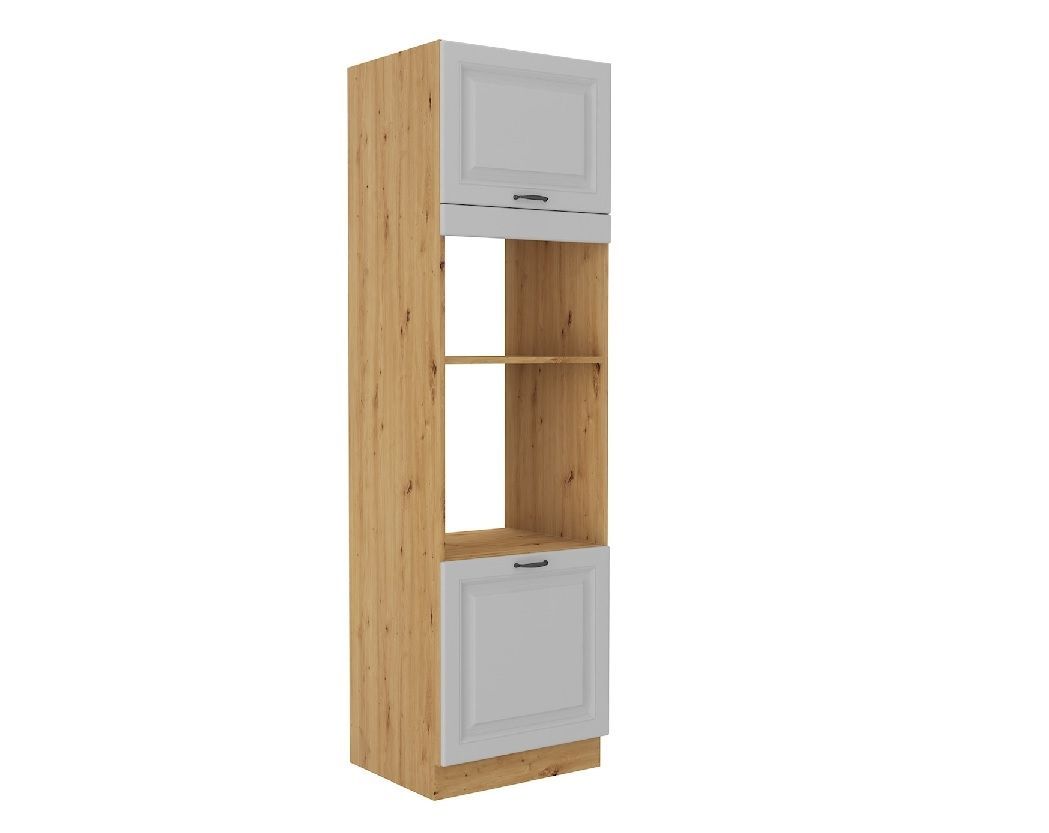 Vysoká skříň na vestavnou troubu a mikrovlnku STILLO BÍLÁ / ARTISAN 60 DPM-210 2F