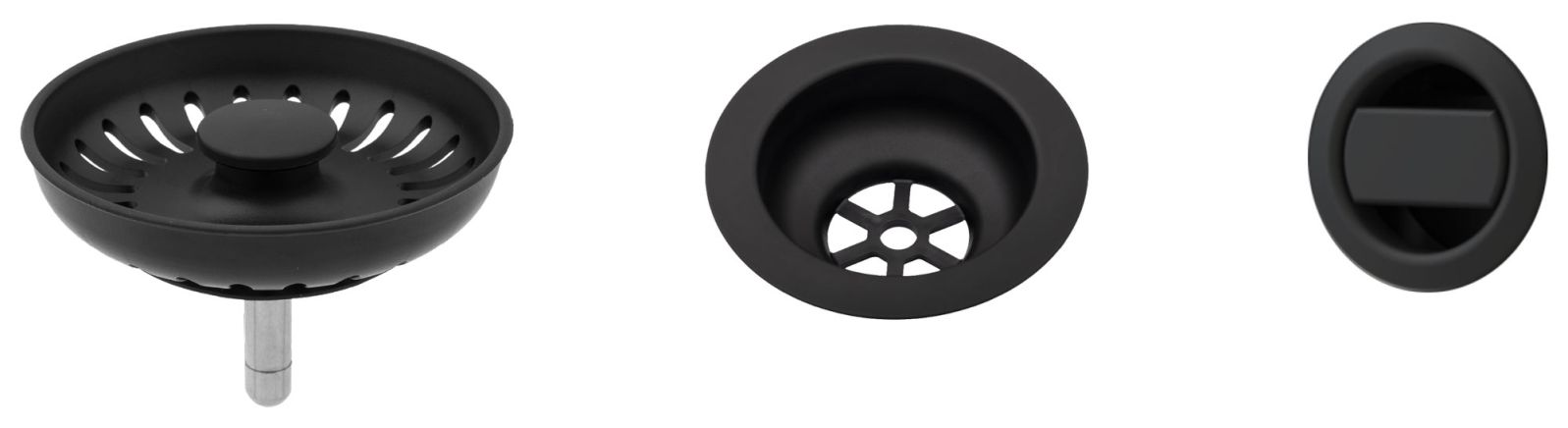Sinks komponenty pro granit. dřez - černý plast
