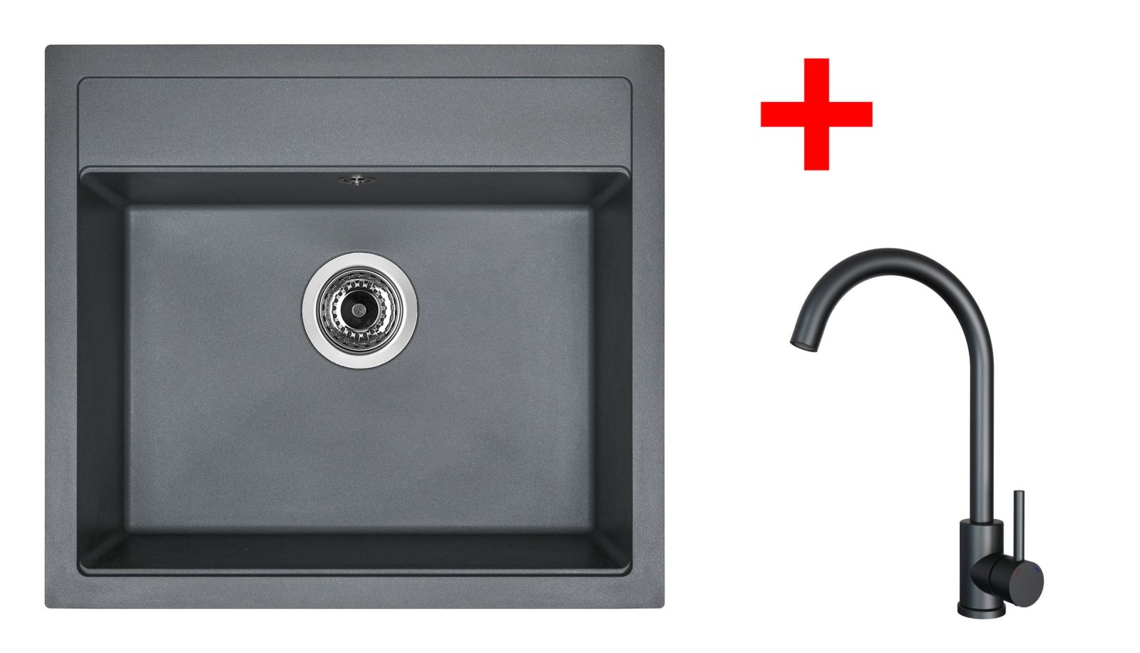 Sinks SOLO 560 Titanium + ARCO černá matná