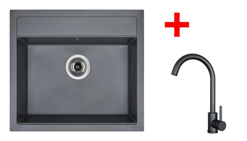 Sinks SOLO 560 Titanium + ARCO černá matná