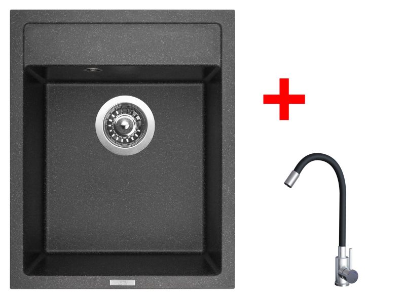 Sinks CLASSIC 400 Granblack + Elasta nerez/černá