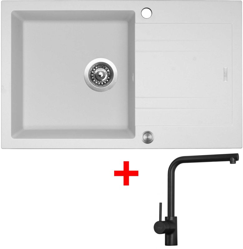 Sinks LINEA 780 XC Milk + Elka černá matná