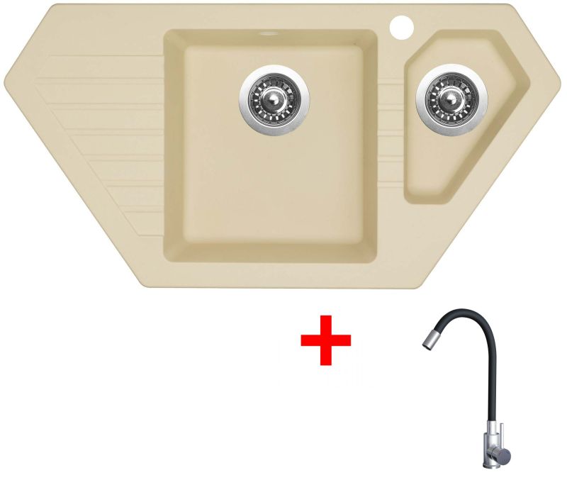 Sinks BRAVO 850.1 Sahara + Elasta nerez/černá