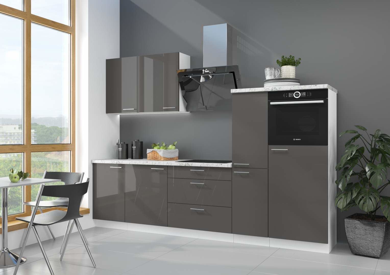 Skříň na vestavnou troubu LARA GREY 60 DKPL-162 1F BB