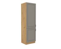 Vysoká skříň na lednici STILLO SVĚTLE ŠEDÁ / ARTISAN 60 LO-210 2F