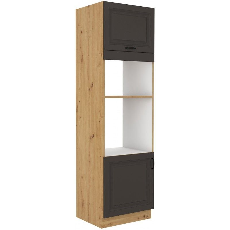 Vysoká skříň na vestavnou troubu a mikrovlnku STILLO GRAPHITE / ARTISAN 60 DPM-210 2F