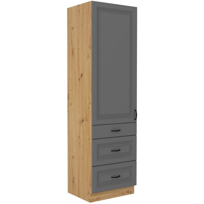 Vysoká skříň se zásuvkami STILLO TMAVĚ ŠEDÁ / ARTISAN 60 DKS-210 3S 1F