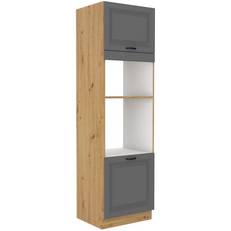 Skříň na vestavnou troubu a mikrovlnku STILLO TMAVĚ ŠEDÁ / ARTISAN 60 DPM-210 2F