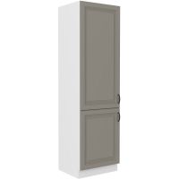 Vysoká skříň na lednici STILLO SVĚTLE ŠEDÁ / BÍLÁ 60 LO-210 2F