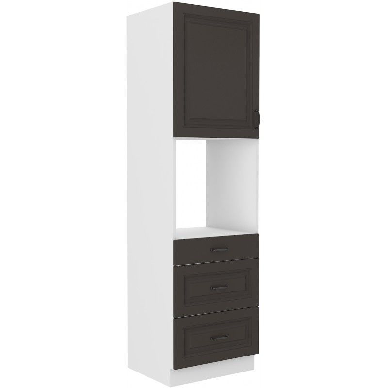 Vysoká skříň na vestavnou troubu STILLO GRAPHITE / BÍLÁ 60 DPS-210 3S 1F