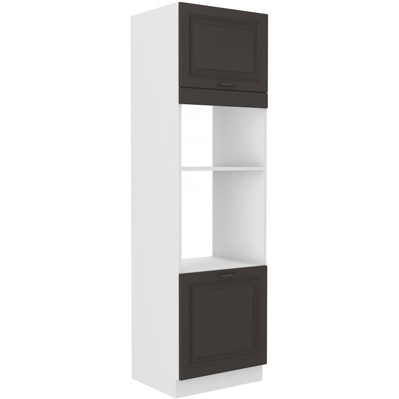 Vysoká skříň na vestavnou troubu a mikrovlnku STILLO GRAPHITE / BÍLÁ 60 DPM-210 2F