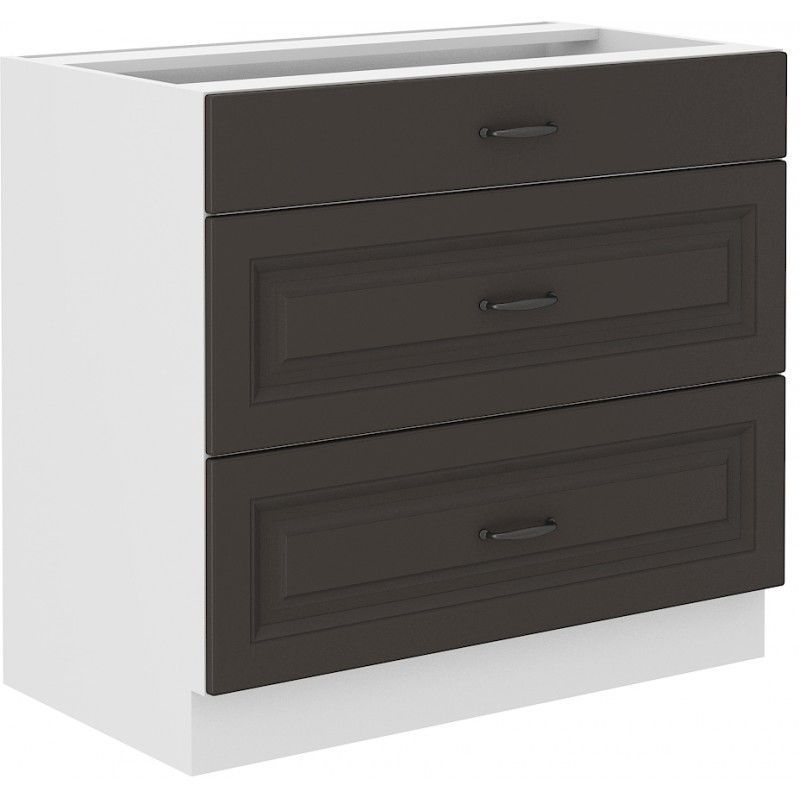 Spodní zásuvková skříňka STILLO GRAPHITE / BÍLÁ 80 D 3S BB