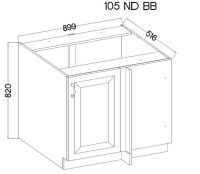 Spodní skříňka rohová STILLO GRAPHITE / BÍLÁ 105 ND 1F BB