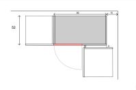 Spodní skříňka rohová LUNNA SVĚTLE ŠEDÁ / BÍLÁ  105 ND 1F BB