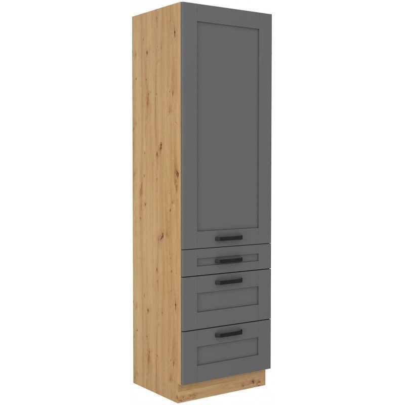Vysoká skříň se zásuvkami LUNNA TMAVĚ ŠEDÁ / ARTISAN  60 DKS-210 3S 1F
