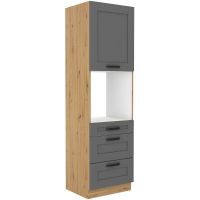 Vysoká skříň na vestavnou troubu LUNNA TMAVĚ ŠEDÁ / ARTISAN 60 DPS-210 3S 1F