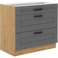 Spodní zásuvková skříňka LUNNA TMAVĚ ŠEDÁ / ARTISAN 80 D 3S BB