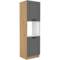 Vysoká skříň na vestavnou troubu LUNNA TMAVĚ ŠEDÁ / ARTISAN 60 DP-210 2F