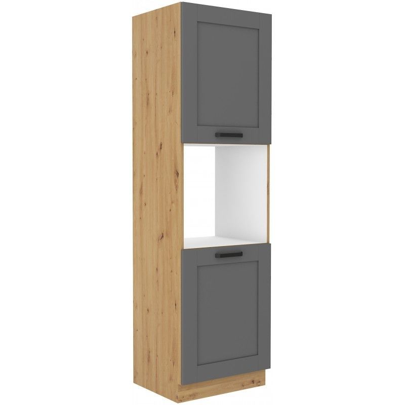 Vysoká skříň na vestavnou troubu LUNNA TMAVĚ ŠEDÁ / ARTISAN 60 DP-210 2F