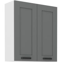Vysoká horní skříňka LUNNA TMAVĚ ŠEDÁ / BÍLÁ  80 G-90 2F
