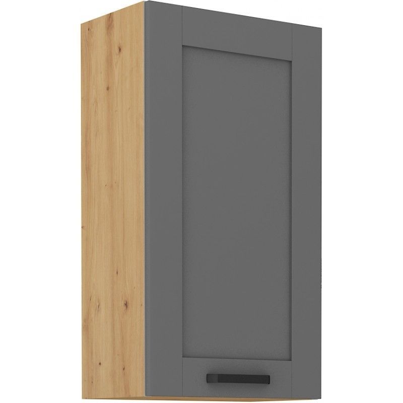 Vysoká horní skříňka LUNNA TMAVĚ ŠEDÁ / ARTISAN 45 G-90 1F