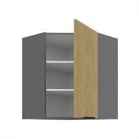 Horní rohová skříňka CREMONA ANTRACIT 60x60 GN-72 1F (45°)