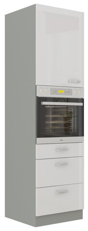 Vysoká skříň na vestavnou troubu se šuplíky BIANCA 60 DPS-210 3S 1F