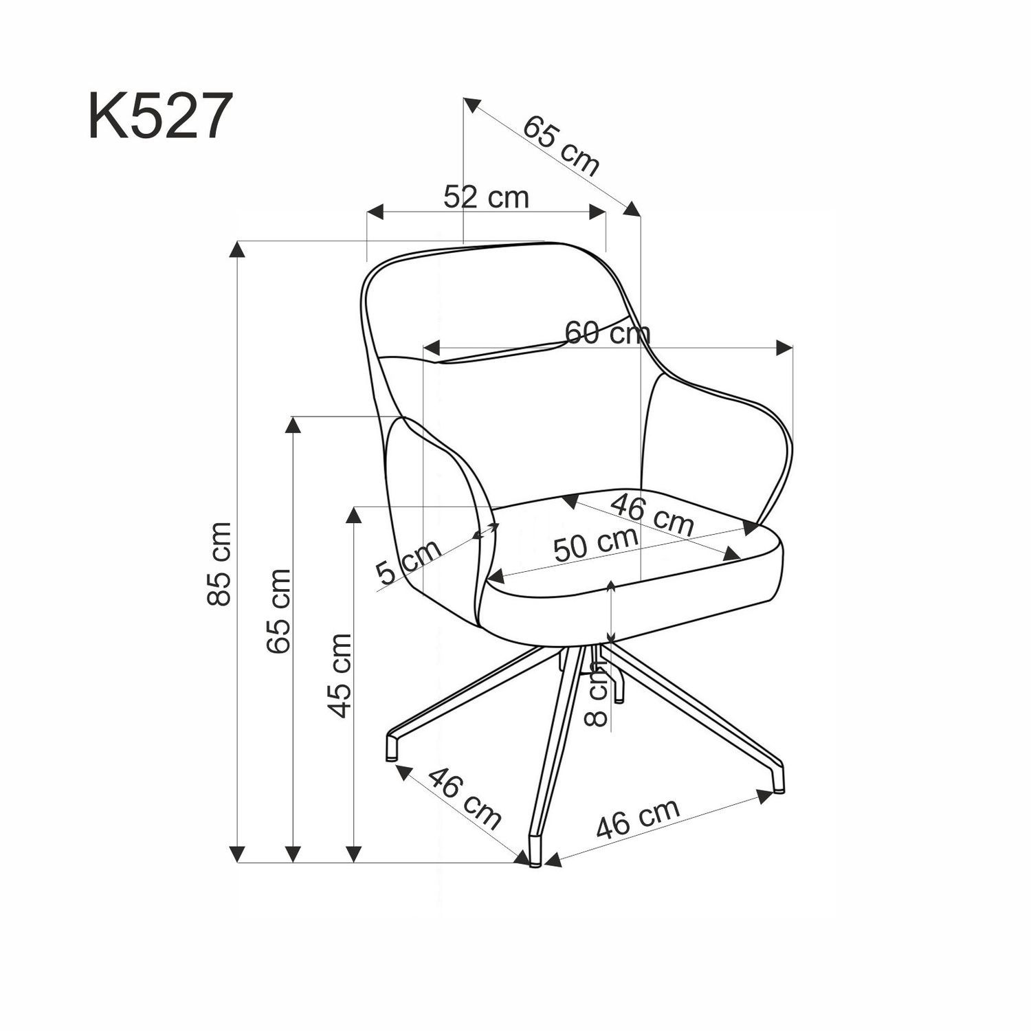 Jídelní židle K527 šedá