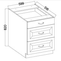 Spodní skříňka STILLO BÍLÁ / ARTISAN 60 D 3S BB