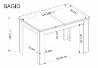 Jídelní stůl BAGIO dub artisan/černý